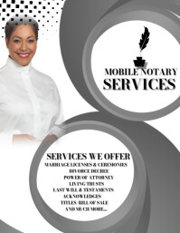 White Maximalist Mobile Notary Service Flyer (us Letter) template