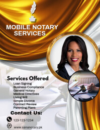 White Maximalist Mobile Notary Services Flyer (us Letter) template
