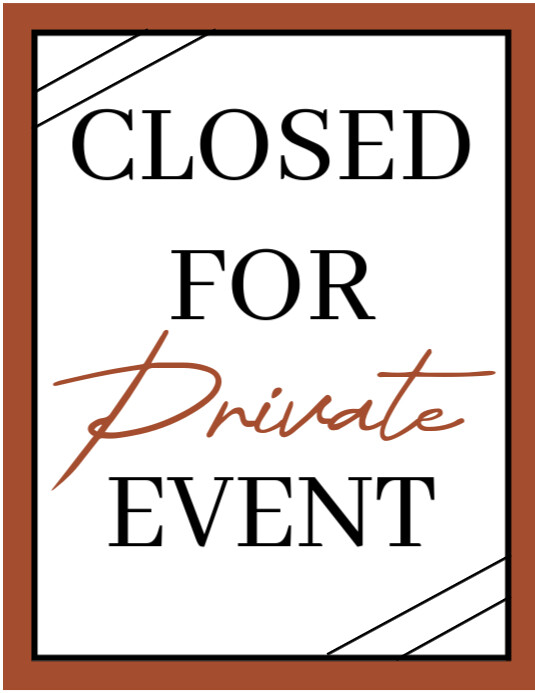 White Maximalist  Modern & Minimal Closed For Private Eve Flyer (us Letter) template
