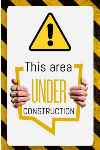 White Maximalist Modern & Minimal Under Construction Poster template