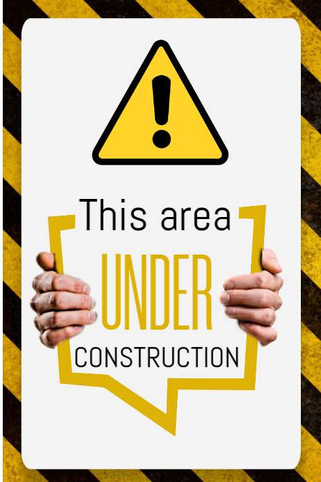 White Maximalist Modern & Minimal Under Construction Poster 海报 template