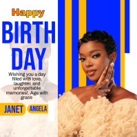 White Maximalist Modern Birthday Template Instagram Post