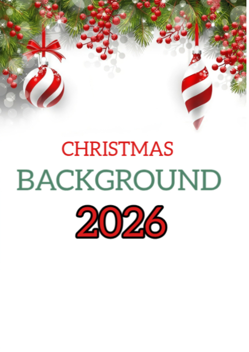 White Maximalist Modern Editable Christmas Background A6 Template ...
