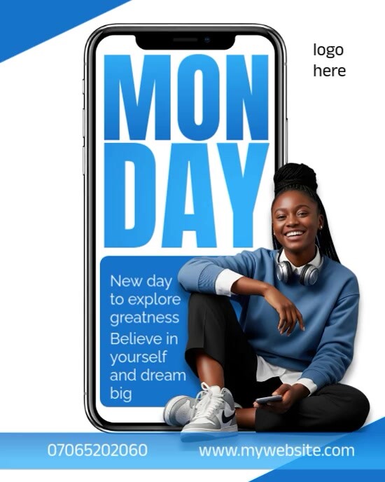 White Maximalist Monday Design Template  Instagram Portrait