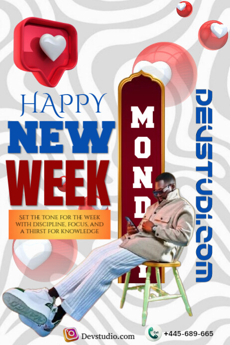 White Maximalist Monday Post Poster Plakkaat template