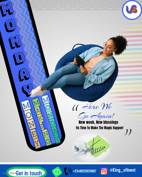White Maximalist Money Making Monday – Motivation Kickstart Instagram Portrait template