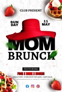 White Maximalist Mother's Day Brunch Poster template