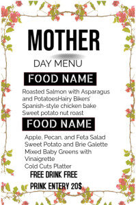 White Maximalist Mother's Day Menu Poster template