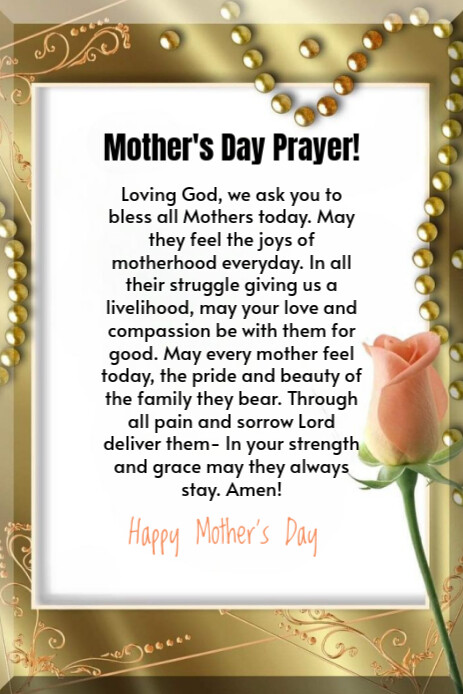 White Maximalist Mother's Day Prayer Pinterest Graphic template