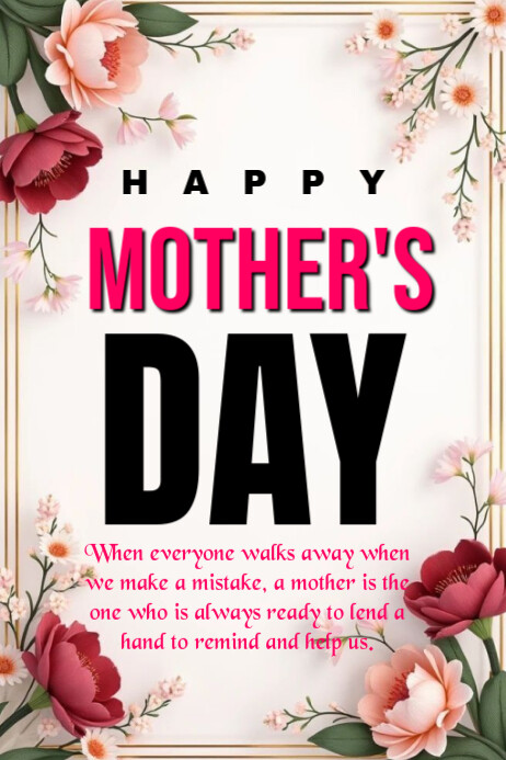 White Maximalist Mother's Day Banner 4' × 6' template