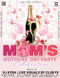 White Maximalist Mothers Day Party Flyer (us Letter) template