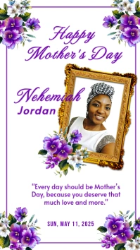 White Maximalist Mothers Day Wishes Flyer  Whatsapp Status template