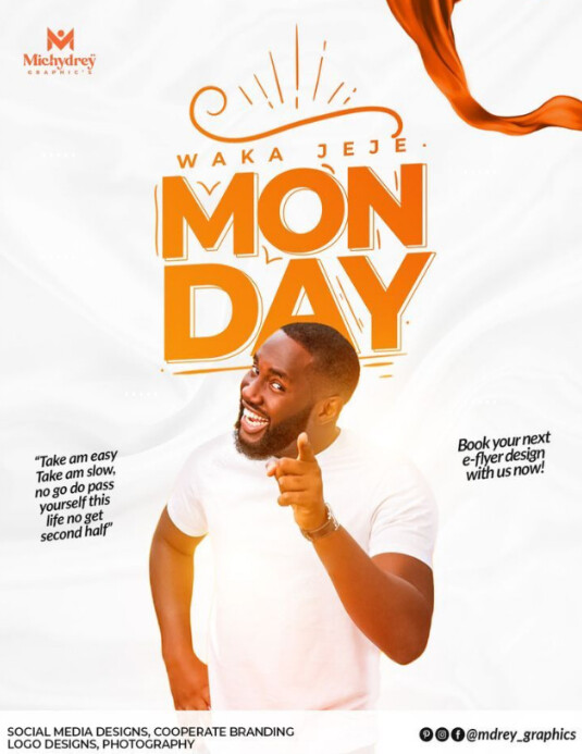 White Maximalist Motivational Monday Flyer (us Letter) template