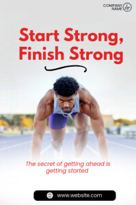 White Maximalist Motivational Sport Poster Poster template