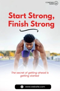 White Maximalist Motivational Sport Poster Poster template