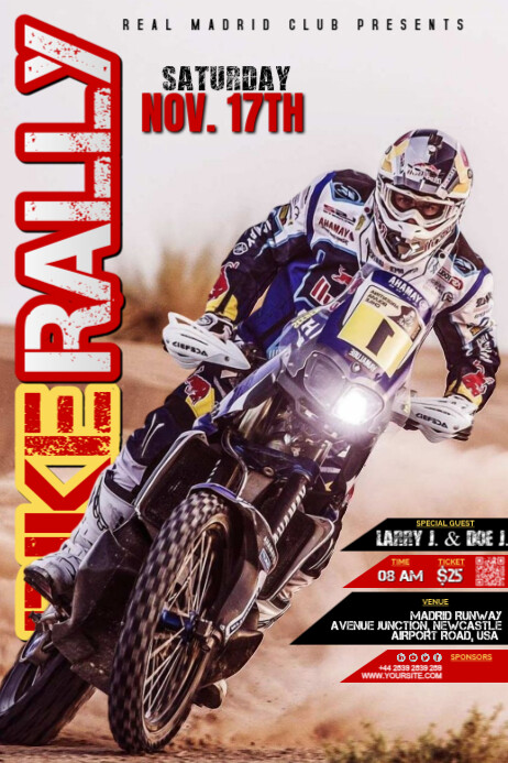 Copy of White Maximalist Motorbike Rally Invitation Poster Poster ...