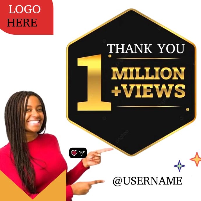 Copy of White Maximalist Mp4 Video Of Thank You 1 Million Views Online ...