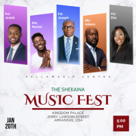 White Maximalist Music Concert Flyer Square (1:1) template