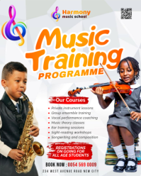 White Maximalist Music Training Lessons Education Course Program Musical Instruments Tutoring School Instagram Portrait template