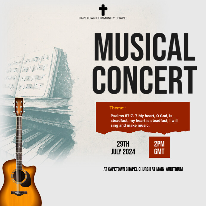 White Maximalist Musical Concert Instagram Post template