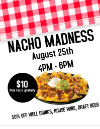 White Maximalist Nacho Madness Flyer (us Letter) template