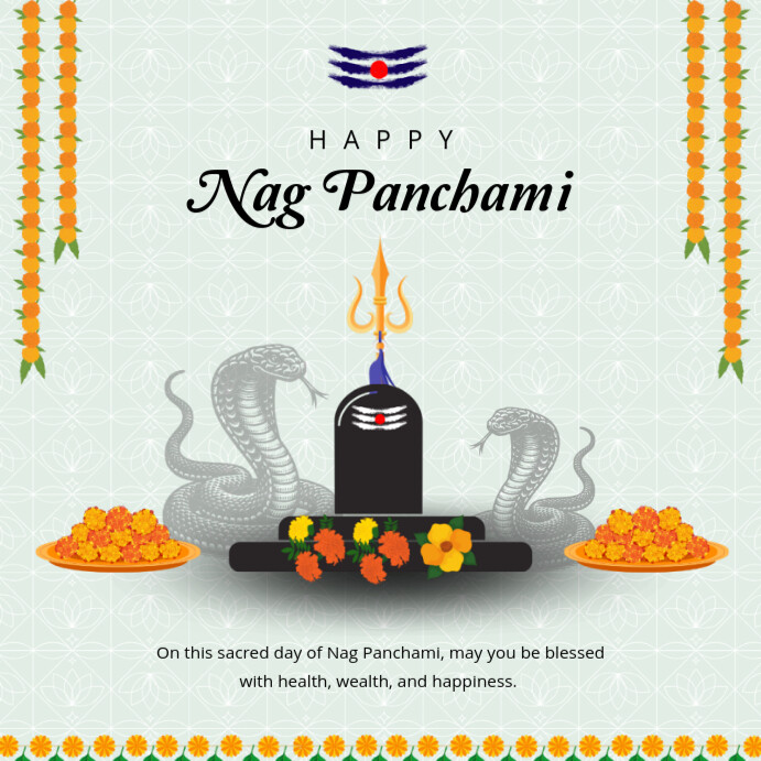 White Maximalist Nag Panchami Template Design Instagram Post