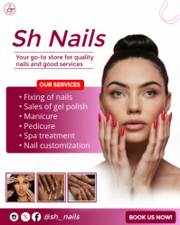 White Maximalist Nail Salon Flyers  Instagram Portrait template
