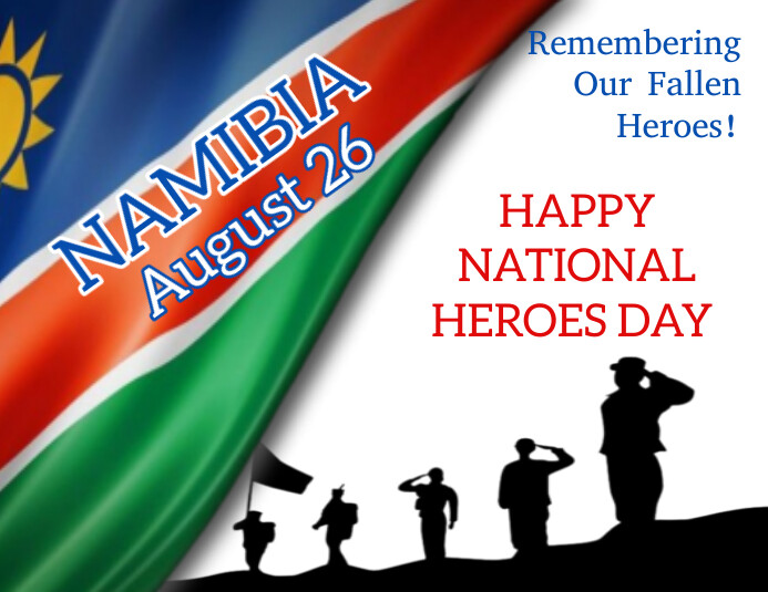 White Maximalist Namibia Heroes Day Flyer (u Template | PosterMyWall