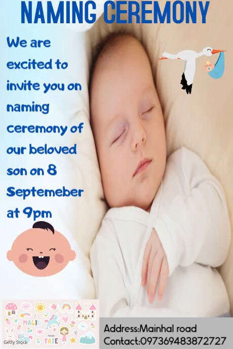 White Maximalist  Naming Ceremony Poster Template  Poster 海报