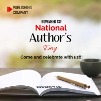 White Maximalist National Authors Day  Instagram Post template