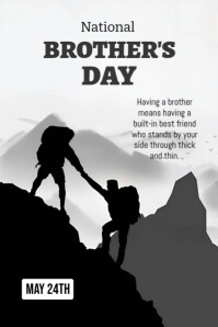 White Maximalist National Brother's Day  Poster โปสเตอร์ template