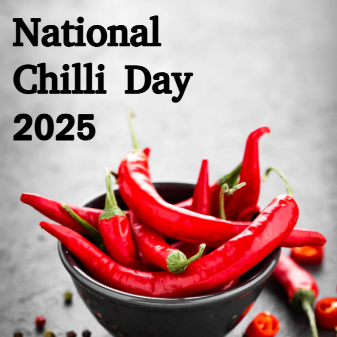 White Maximalist National Chilli Day 2025 Instagram Post template