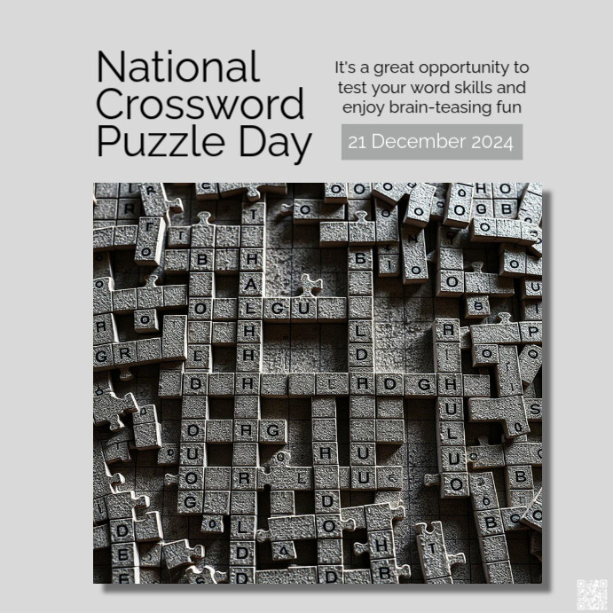 Modèle White Maximalist National Crossword Puzzle Day Instagram Post