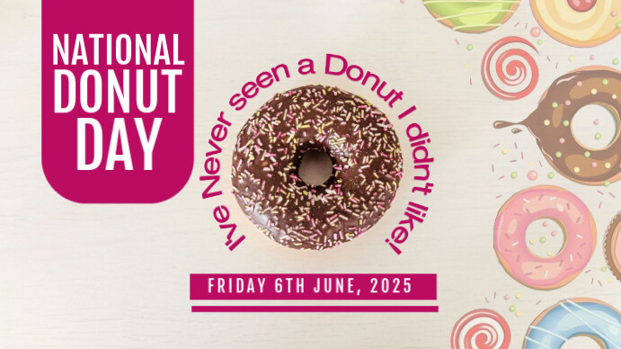 White Maximalist National Donut Day Youtube Thumbnail template