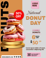 White Maximalist National Donuts Day Celebration  Instagram Portrait template