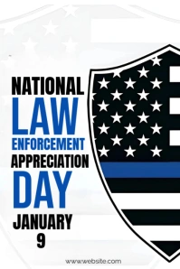 White Maximalist National Enforcement Appreciation Day  Pinterest Graphic template