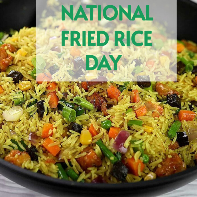 Plantilla de White Maximalist National Fried Rice Day Instagram Post ...