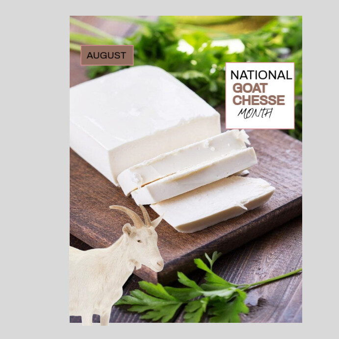 White Maximalist National Goat Cheese Month Instagram Post Template ...