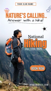 White Maximalist National Hiking Day Instagram Story template