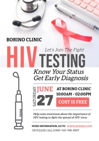 White Maximalist National Hiv Testing Day A4 template