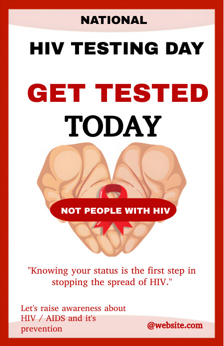 White Maximalist National Hiv Testing Day  Ta Tablóide template
