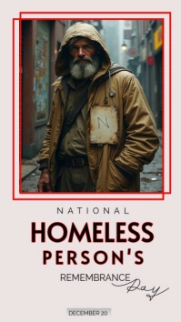 White Maximalist National Homeless People's Remembrance Day  Instagram Story template