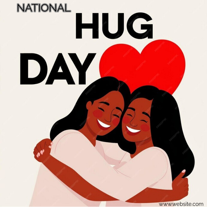 Hugging F Plantilla de White Maximalist National Hugging Day Instagram Post ...