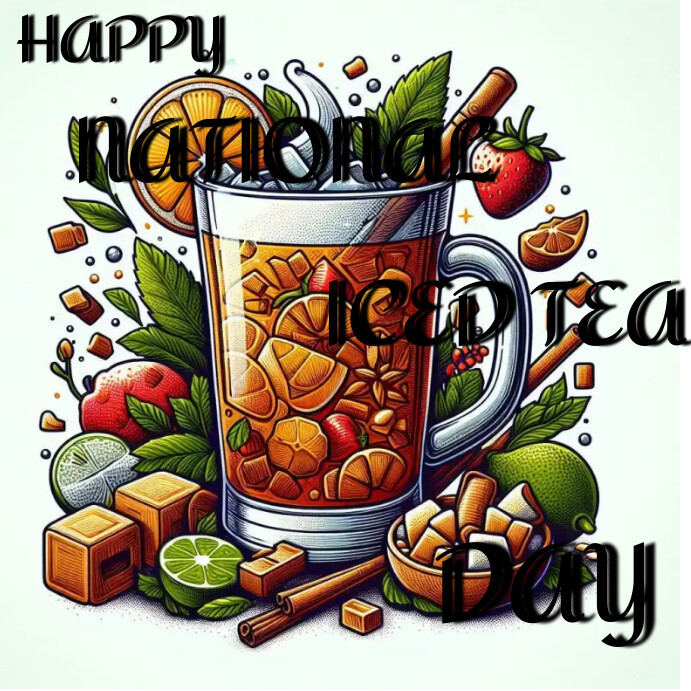 Plantilla de White Maximalist National Ice Tea Day Instag | PosterMyWall