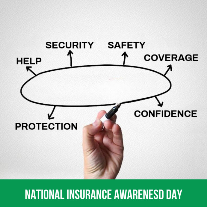 White Maximalist National Insurance Awareness Day Instagram Post template