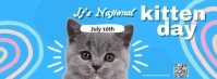 White Maximalist National Kitten Day Facebook Cover Photo template