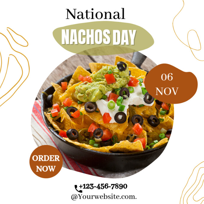 Copy of White Maximalist National Nachos Day Online Design Flyer ...