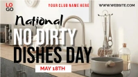 White Maximalist National No Dirty Dishes Day Digital Display (16:9) template