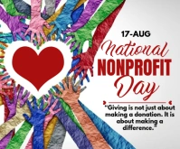 White Maximalist National Nonprofit Day Medium Rectangle Mittelgroßes Rechteck template
