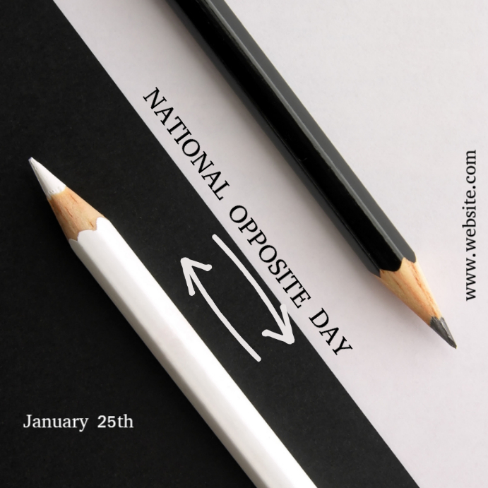 White Maximalist National Opposite Day Instagram Post Template ...